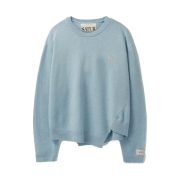 SATUR Dublin Unbalanced Cashmere Blend Knit Ice Blue