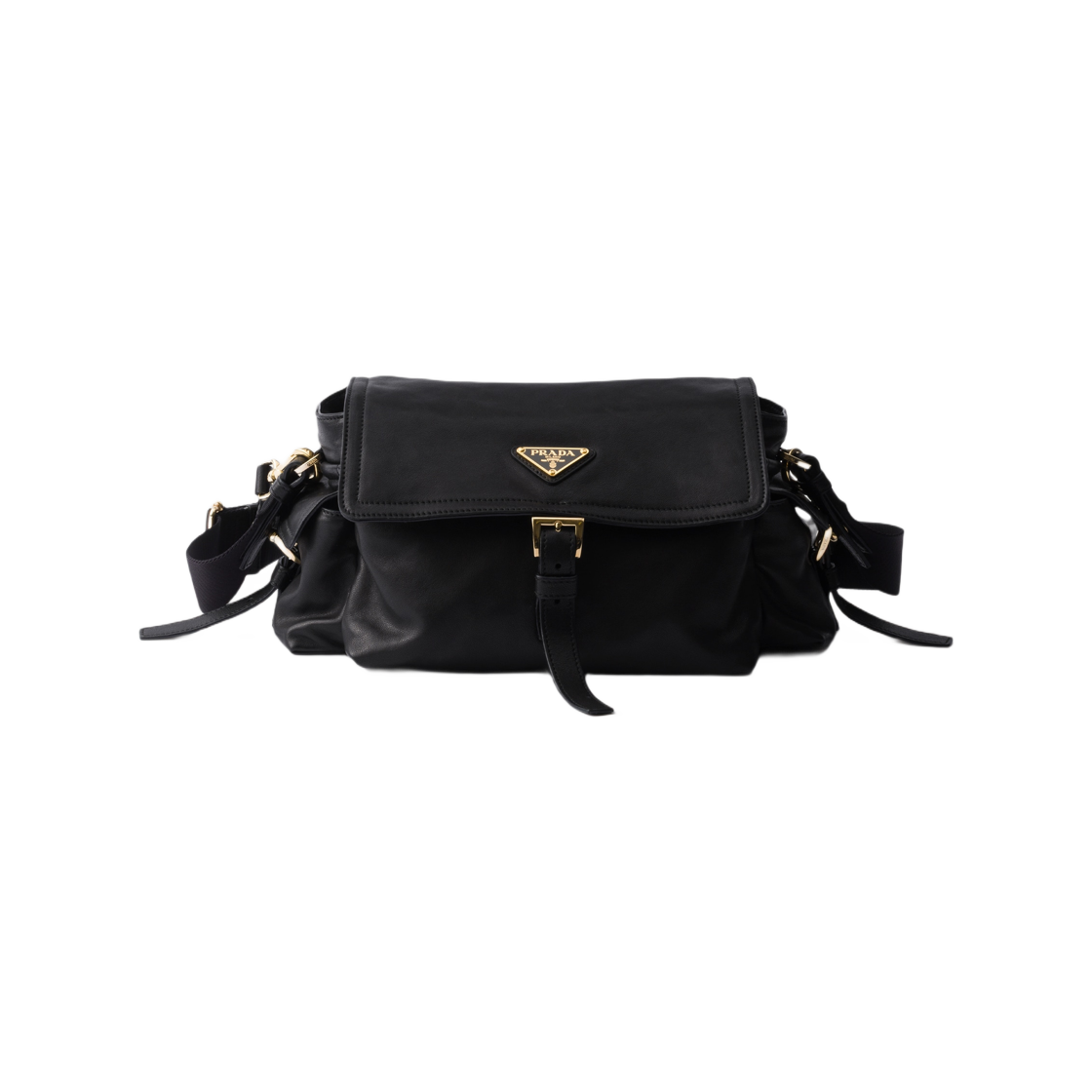 1BD394-2DX8-F0002 Prada Medium Prada Explore Nappa Leather Shoulder Bag with Flap Black