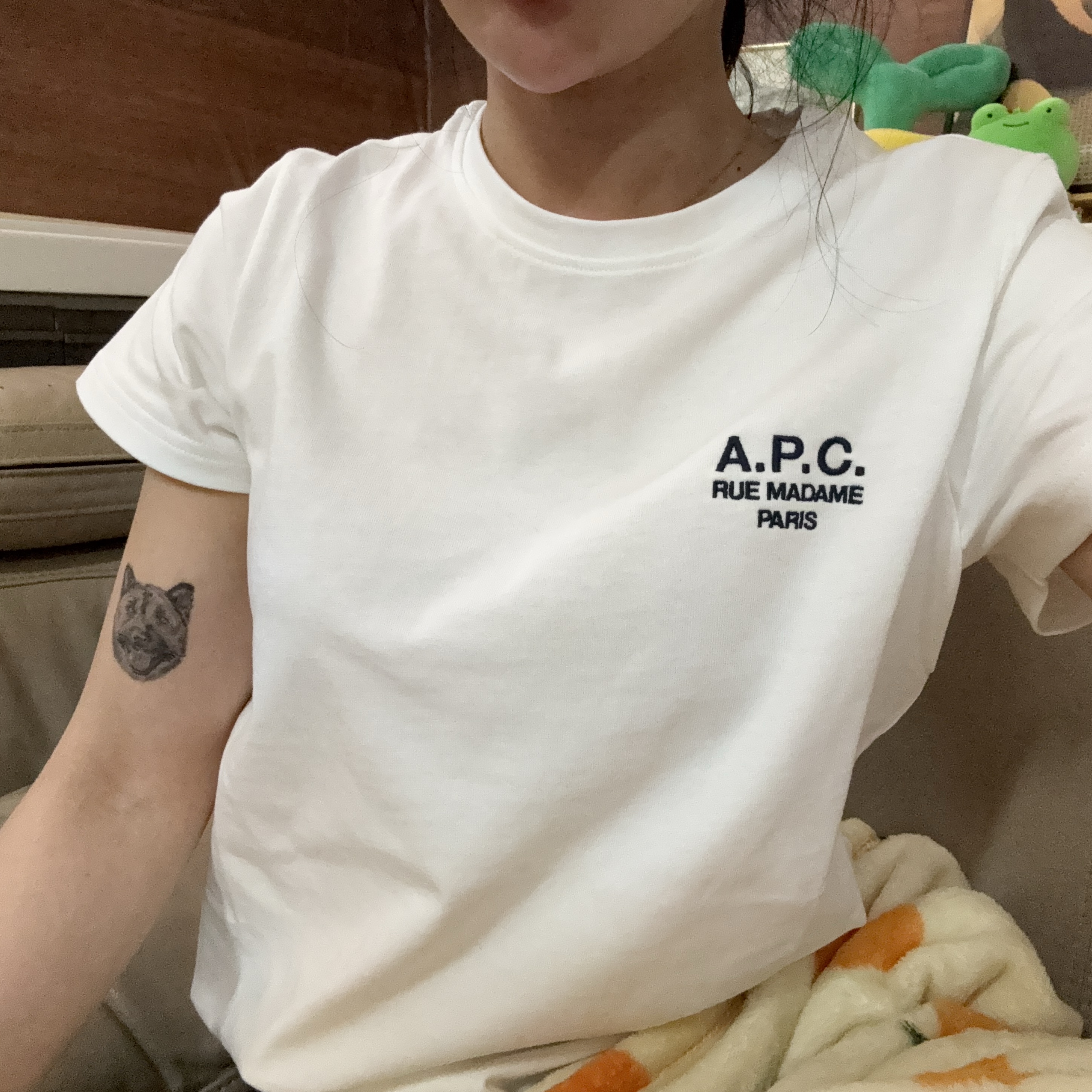 (W) A.P.C. Denise T-Shirt White 착용 스타일