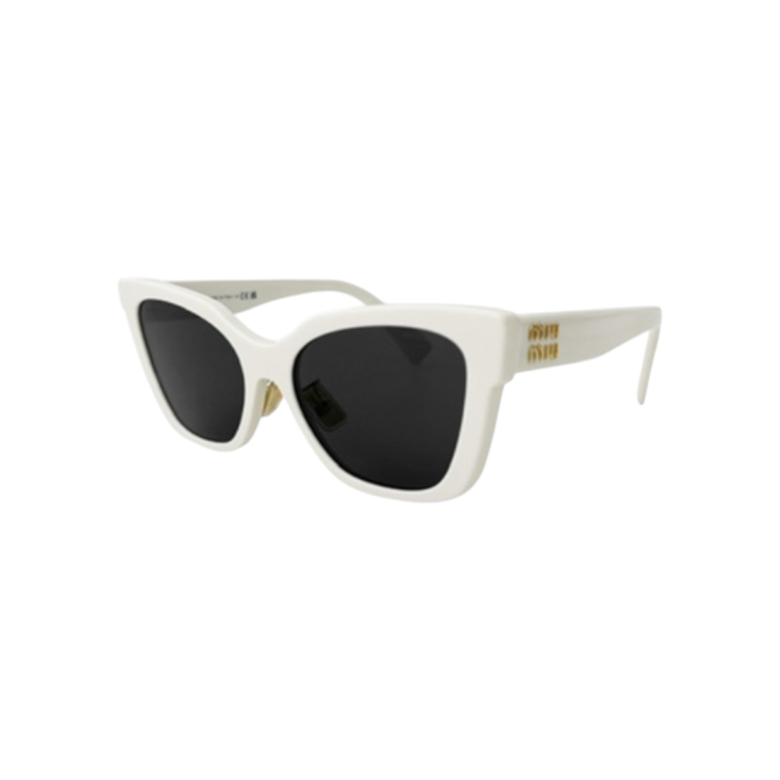 ITASIQVJ88MU Miu Miu Womens Acetate Logo Decorated Cat Eye Sunglasses White