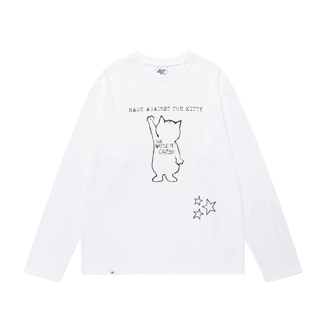 CV2FFFT552AWH CAVISH Graffiti Cat LS Tee White