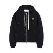 SATUR Teo Cotton All Day Hood Zip-up Palette Black