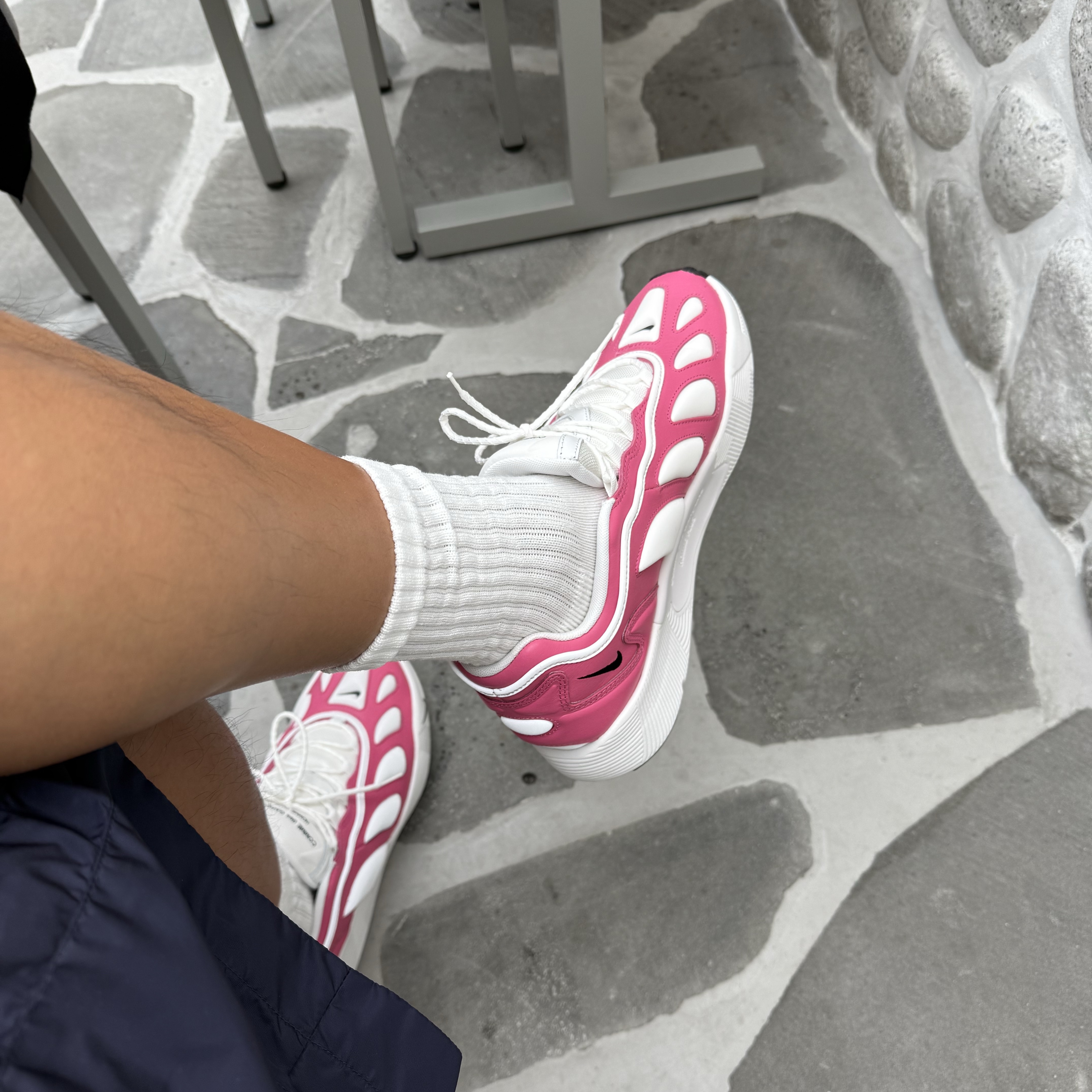 Nike x Comme des Garcons Homme Plus Sense 96 SP Pink White 착용 스타일 - 3