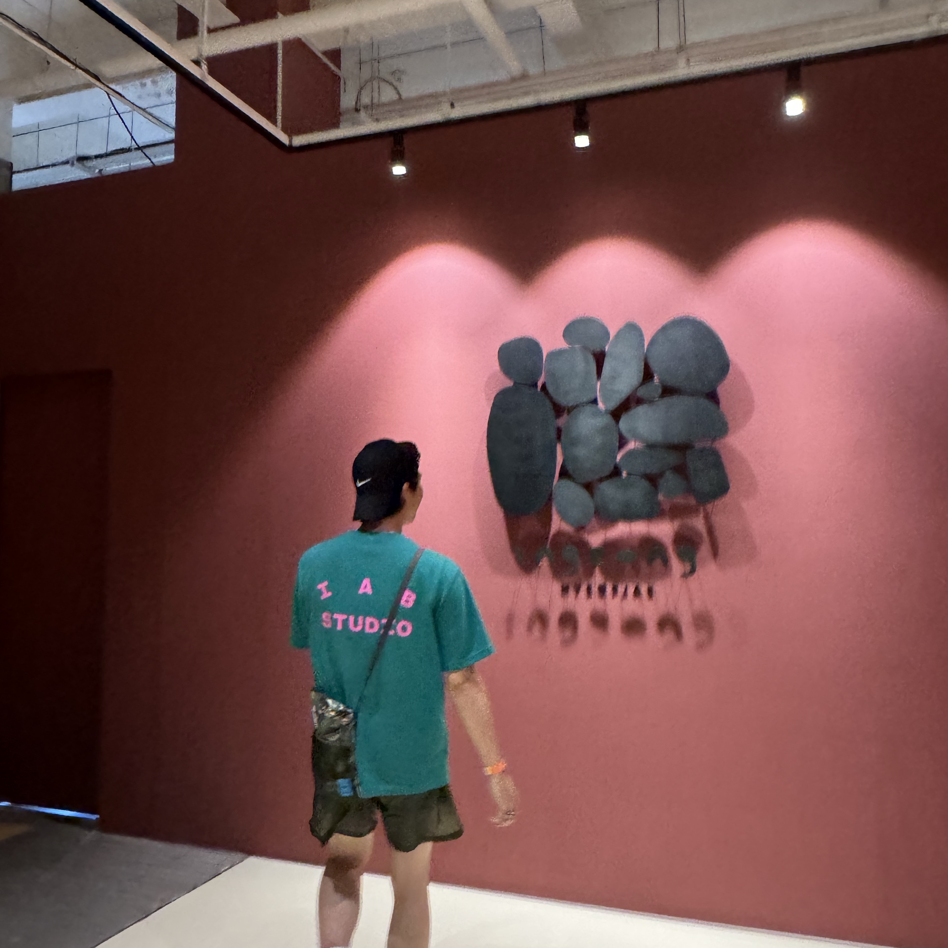 IAB Studio T-Shirt Green Pink 착용 스타일