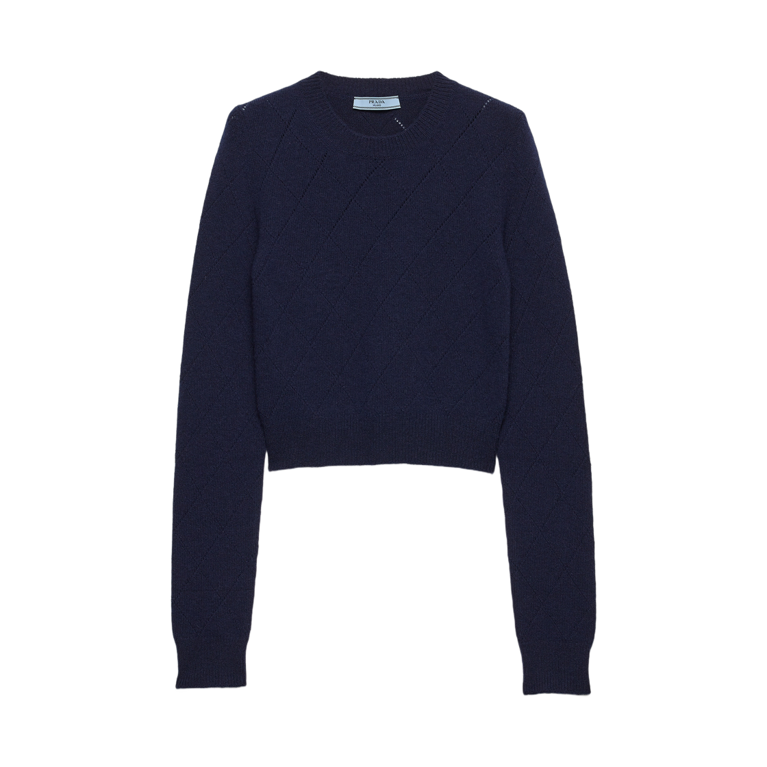 (W) 프라다 캐시미어 크루넥 스웨터 네이비((W) Prada Cashmere Crew-Neck Sweater Navy) - 1