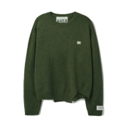SATUR Dublin Unbalanced Cashmere Blend Knit Olive Khaki