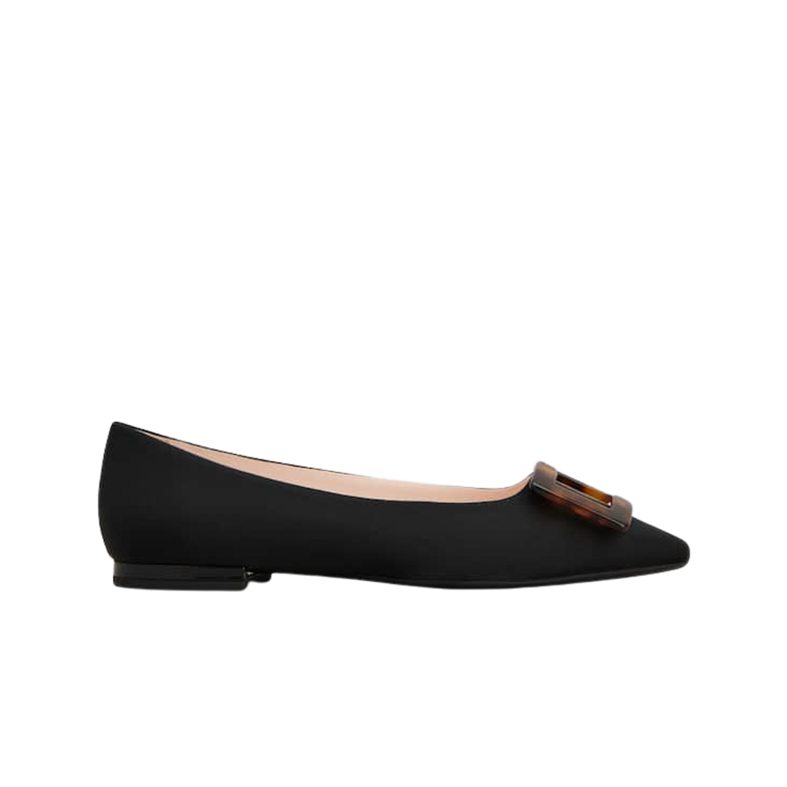 (W) 로저 비비에 그로그랭 고메틴 발레리나 블랙((W) Roger Vivier Gommettine Ballerinas in grosgrain Black)