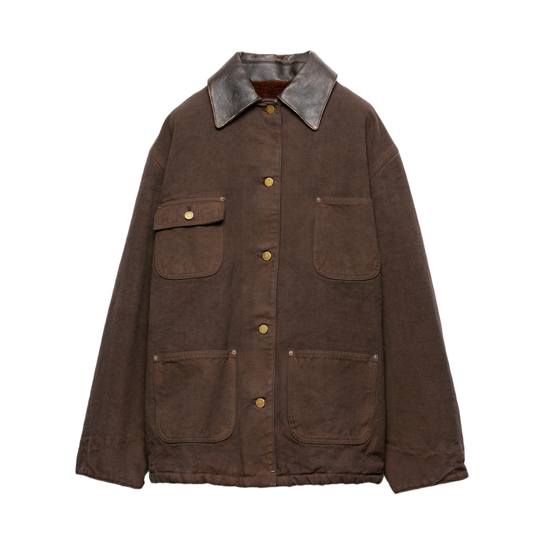 29T181-157N-F0027 (W) Prada Canvas Blouson Jacket Brown