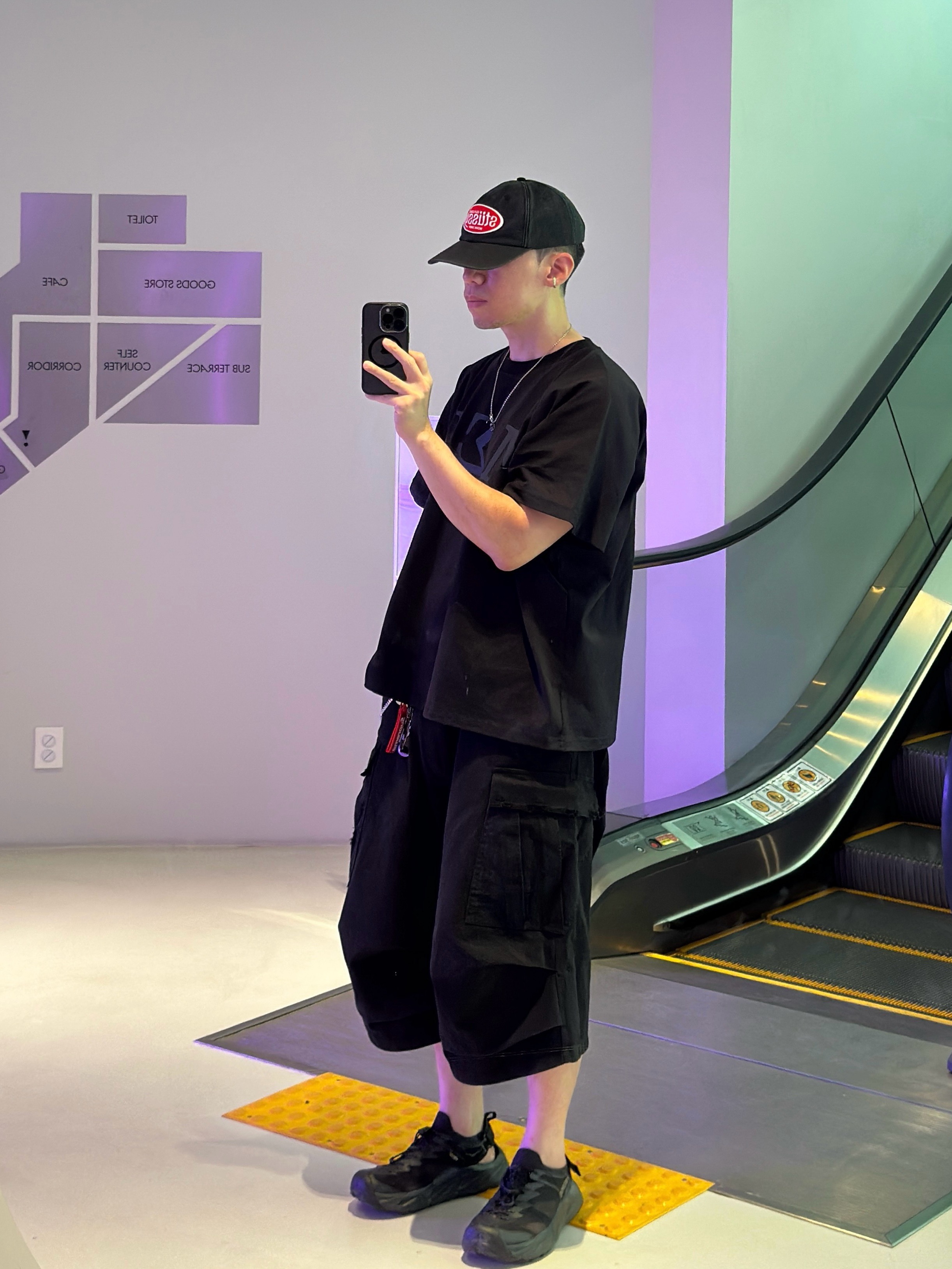 Stussy x Our Legacy Work Shop Mid-depth Cap Black 착용 스타일
