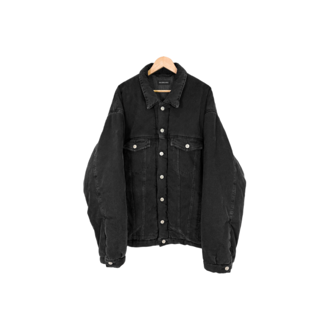 ITOK37OJOSEM Balenciaga Mens Padded Japanese Denim Jacket Black
