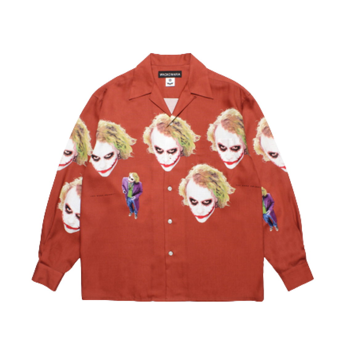 와코 마리아 x 다크 나이트 트릴로지 롱슬리브 하와이안 셔츠 레드(Wacko Maria x The Dark Knight Trilogy L/S Hawaiian Shirt Red)