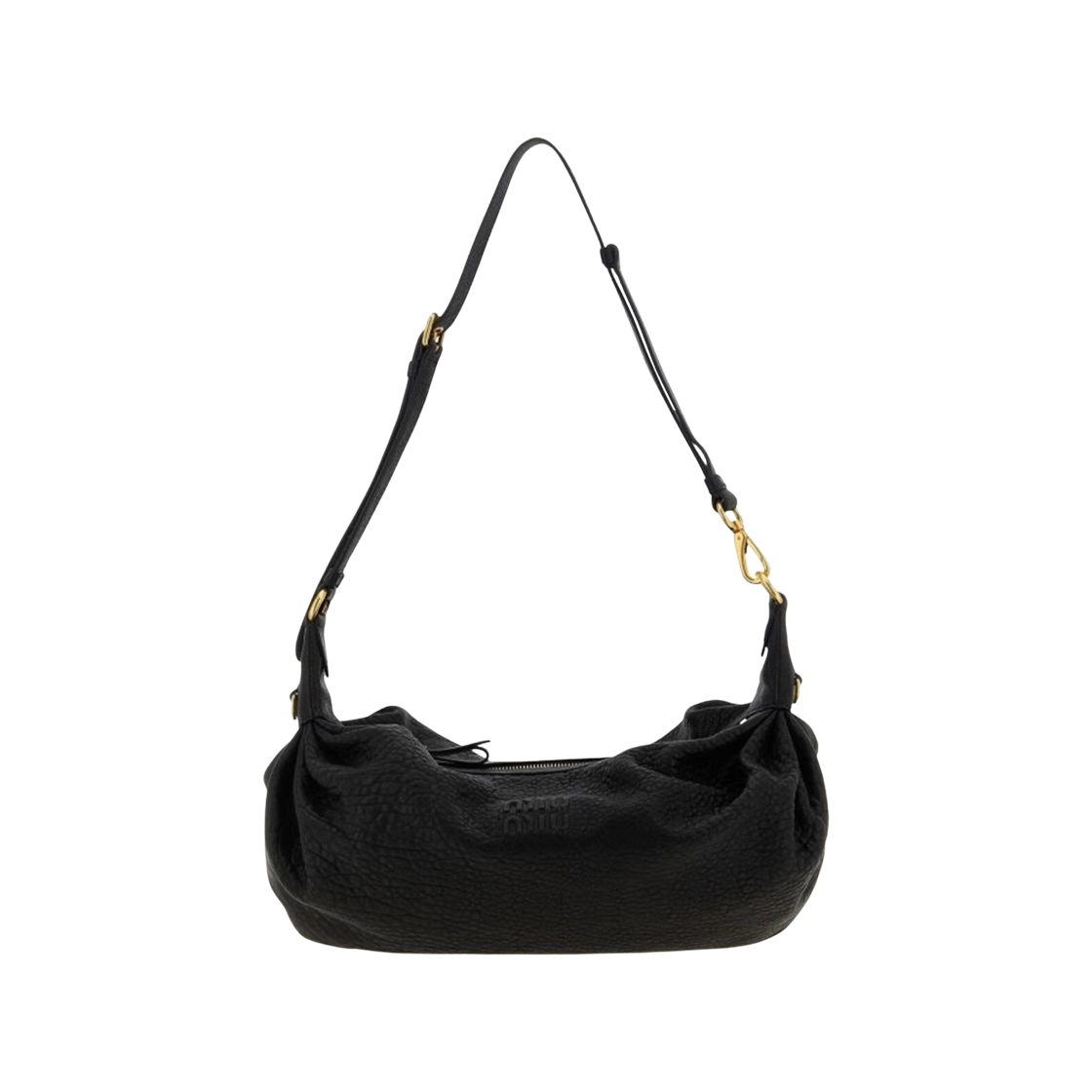 미우 미우 나파 레더 몽크 숄더백 블랙(Miu Miu Nappa Leather Monk Shoulder Bag Black) - 1