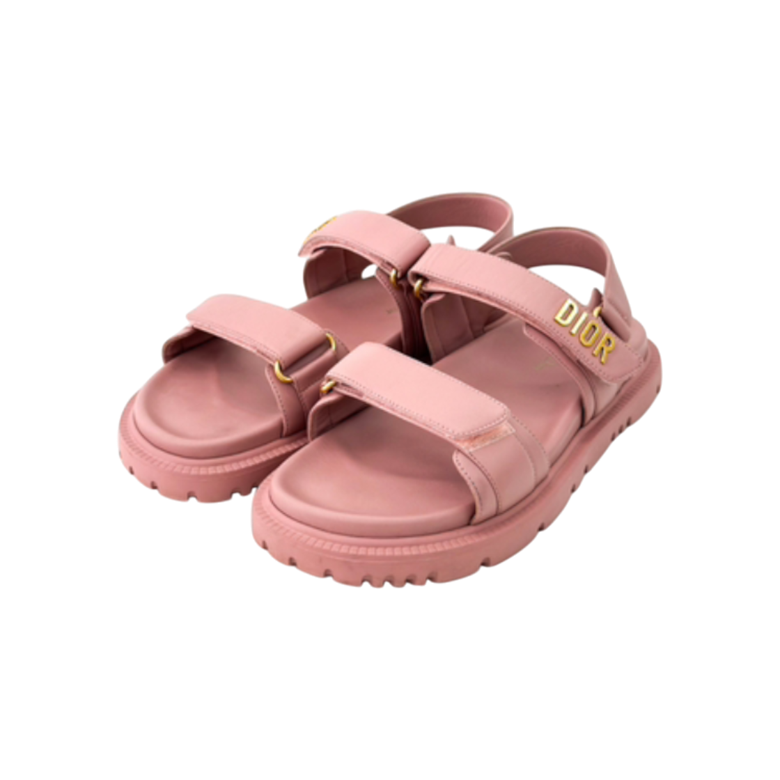 ITRKUC7PH8W8 Dior Dioract Women's Velcro Lambskin Strap Sandals Pink