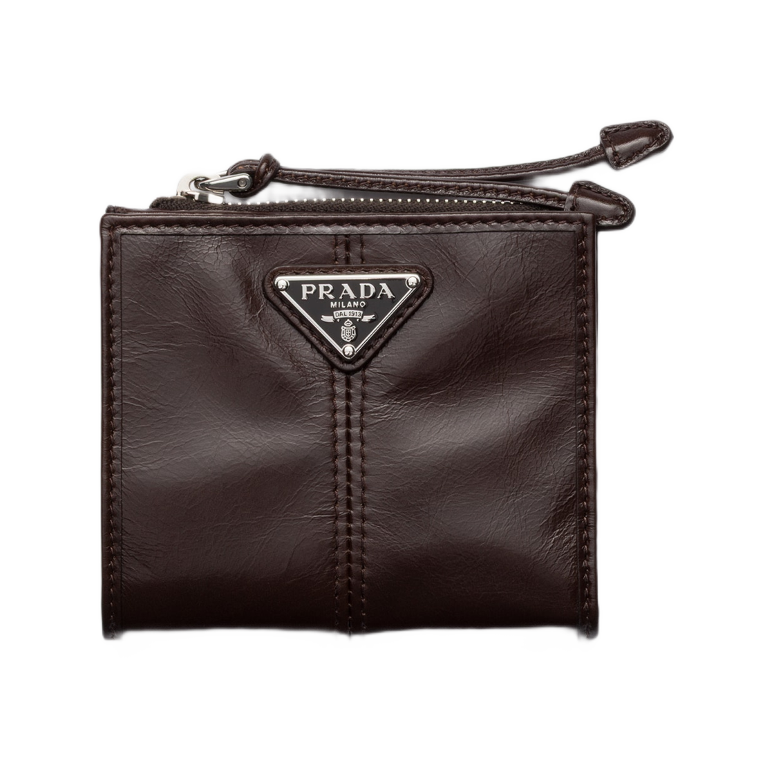 2ML049-2CX7-F0003 Prada Small Leather Wallet Dark Brown