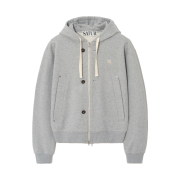 SATUR Teo Cotton All Day Hood Zip Up Melange Gray