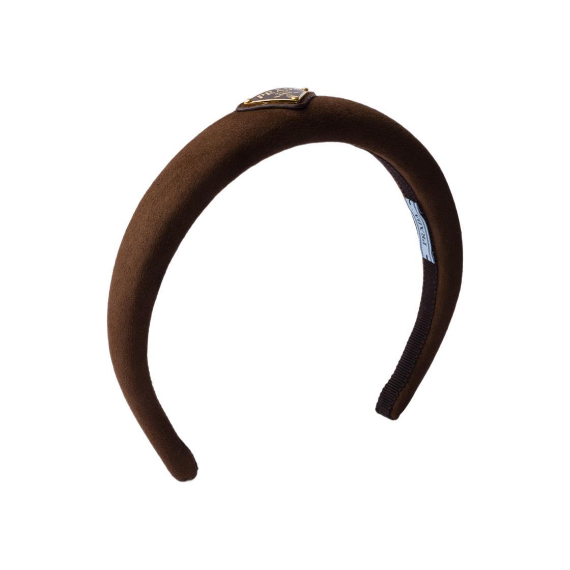 1IH080-008-F0324 Prada Suede Headband Cocoa Brown