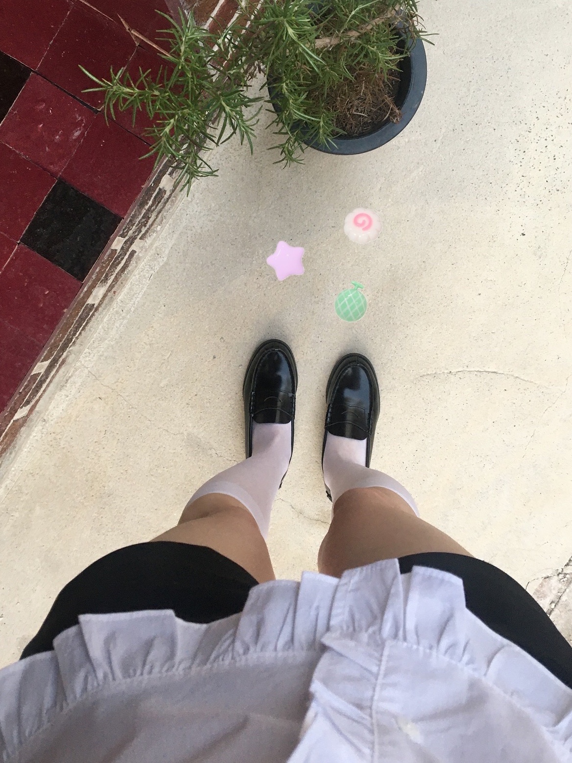Haruta HS-304 Penny Loafer Black 착용 스타일 - 3