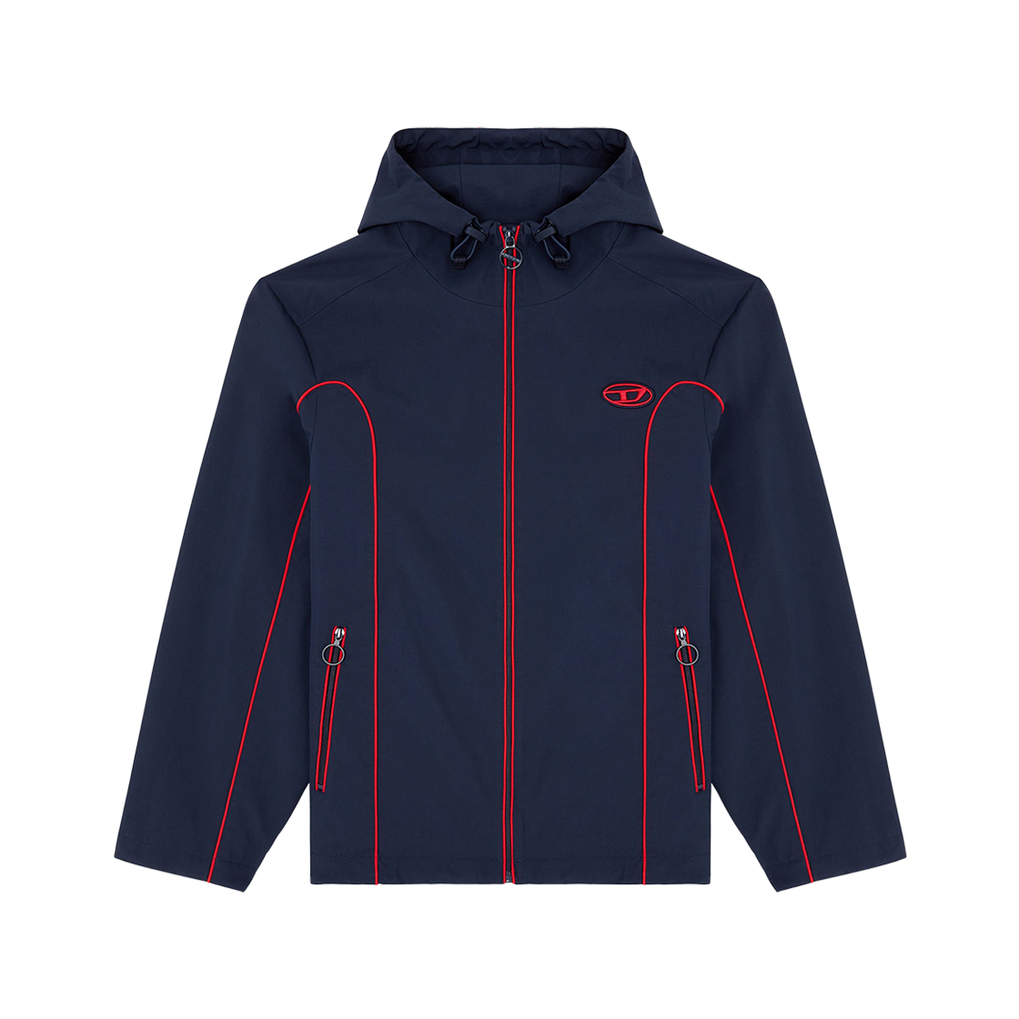 A061490DGAM-81E Diesel J-Hives Windbreaker with Contrast Piping Dark Blue