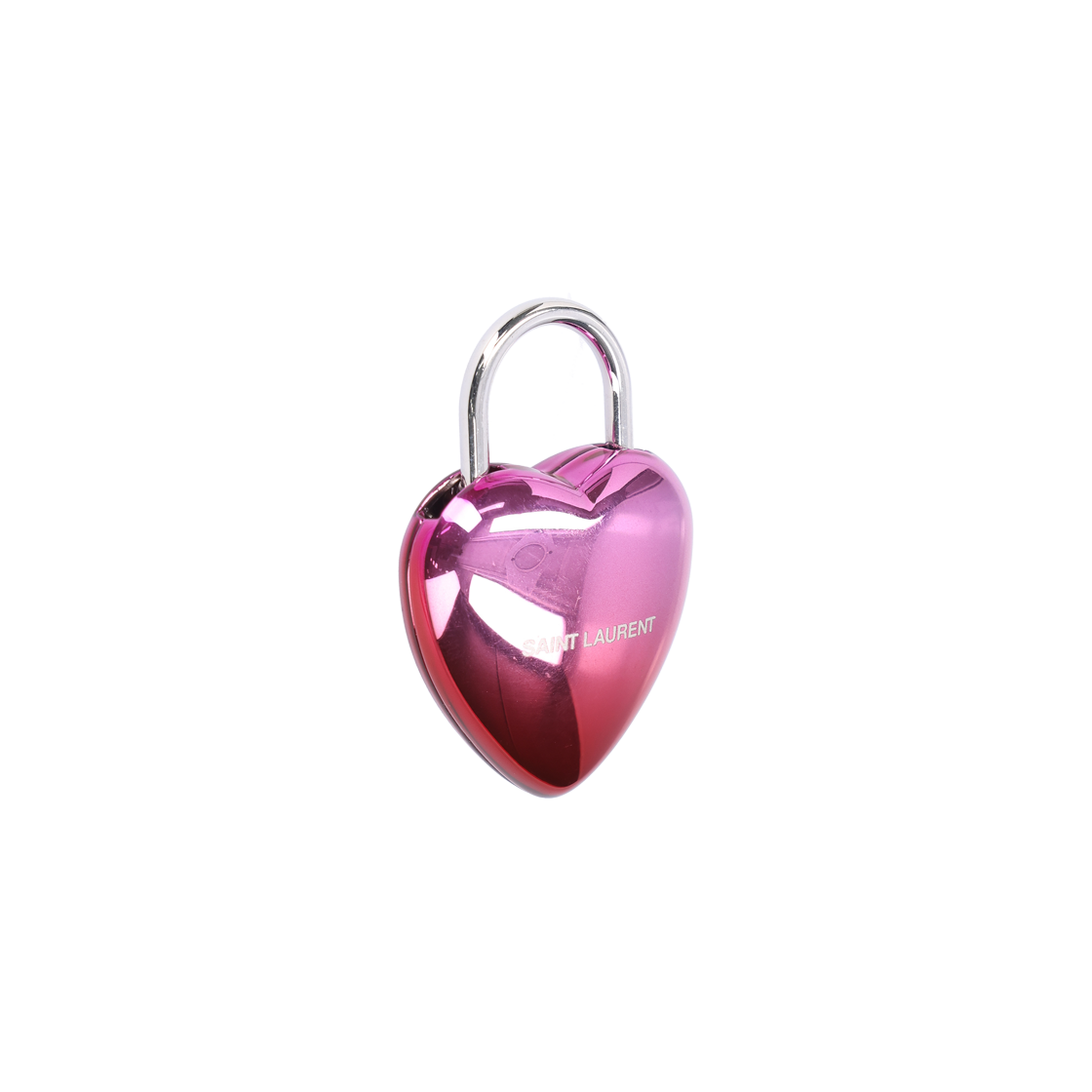 ITAH54C7WLER Saint Laurent Gradient Heart 3D Padlock Pink Red
