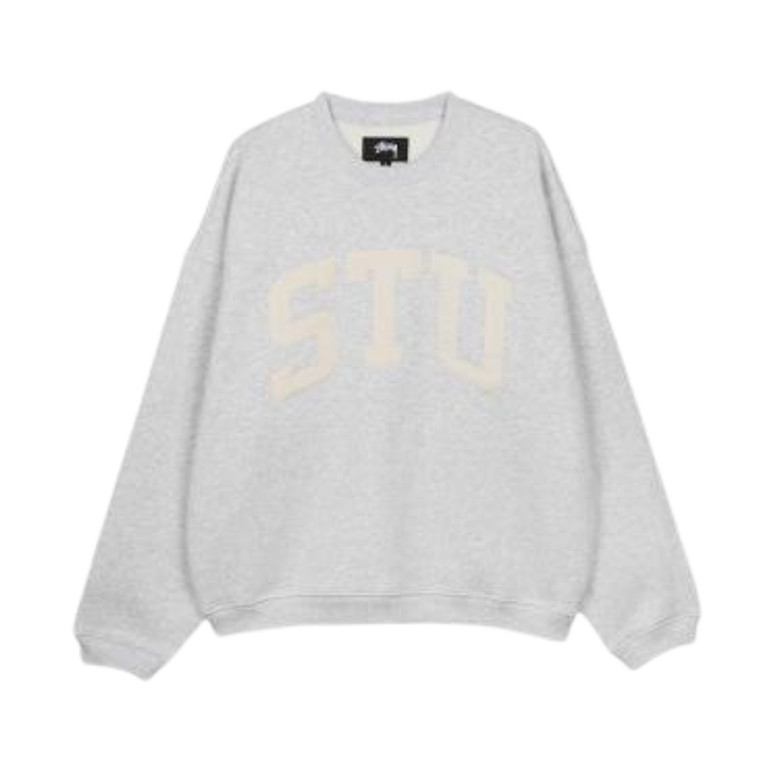 118577 Stussy Stu Applique Crew Ash Heather