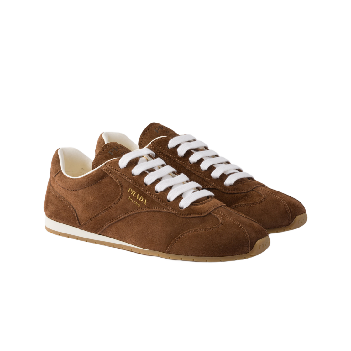(W) 프라다 스웨이드 스니커즈 코코아 브라운((W) Prada Suede Sneakers Cocoa Brown) - 2