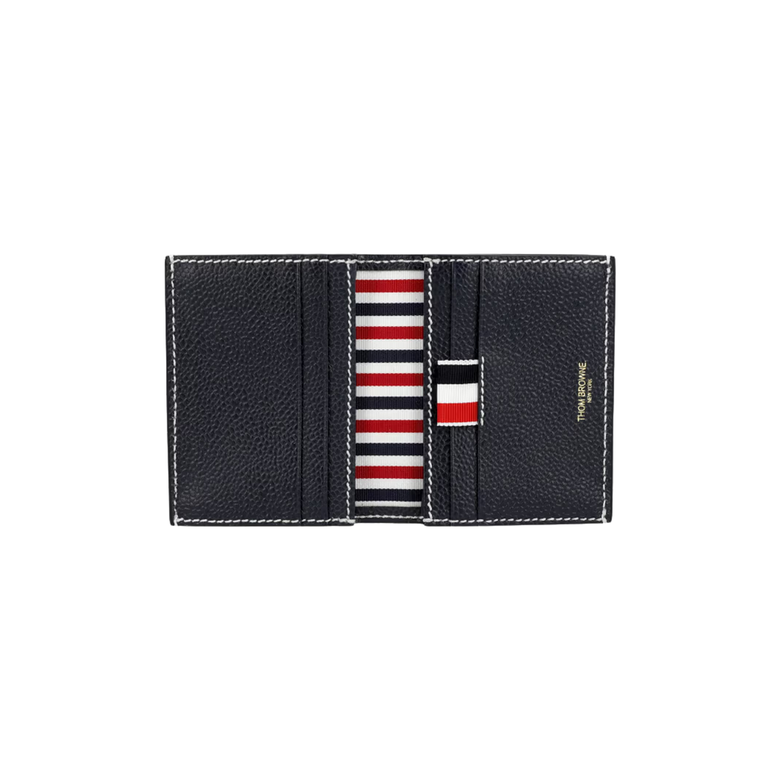 톰브라운 페블 그레인 레더 스티치 카드 월렛 네이비(Thom Browne Pebble Grain Leather Stitch Card Wallet Navy) - 2