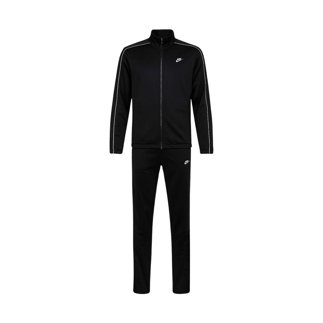 나이키 NSW 클럽 폴리 니트 트랙수트 블랙 화이트 - 아시아(Nike NSW Club Poly Knit Tracksuit Black White - Asia) - 1