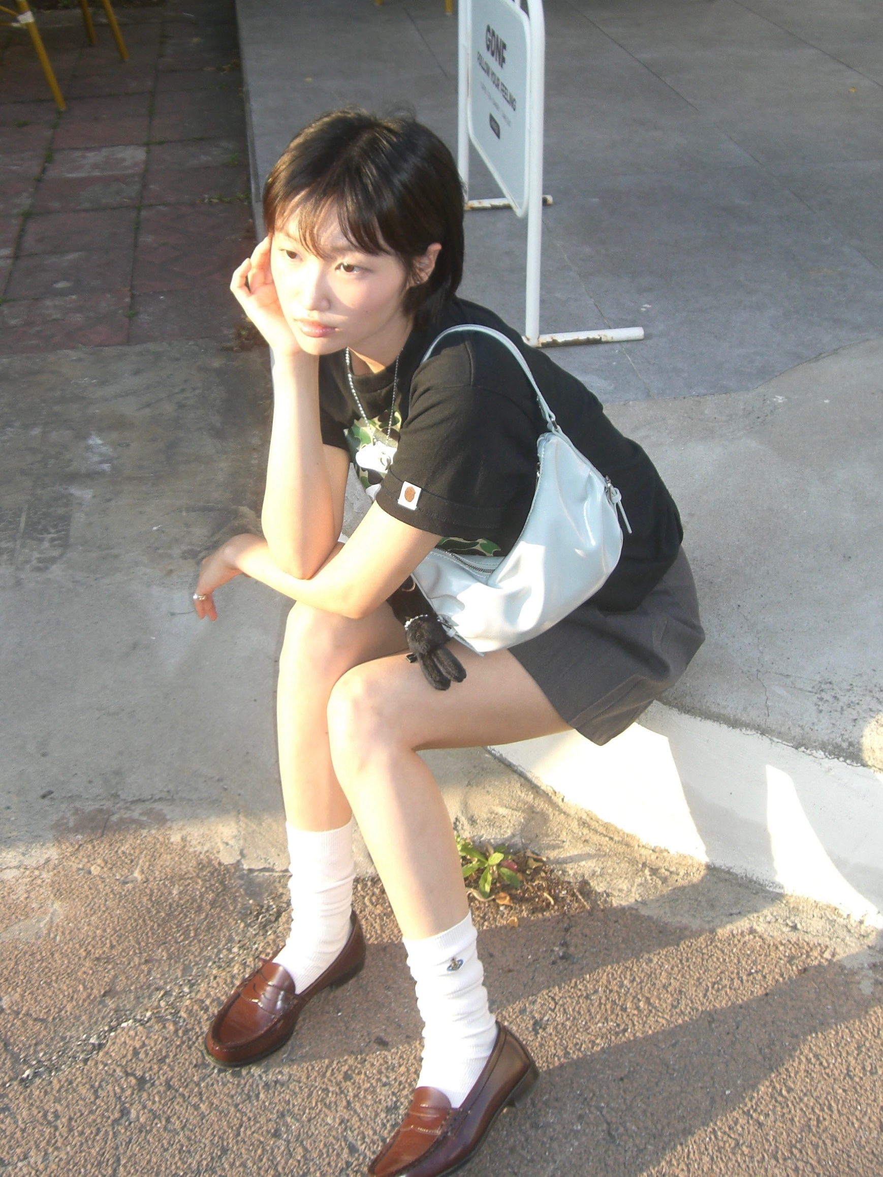 Haruta HS-4514 Penny Loafer Brown 착용 스타일 - 2