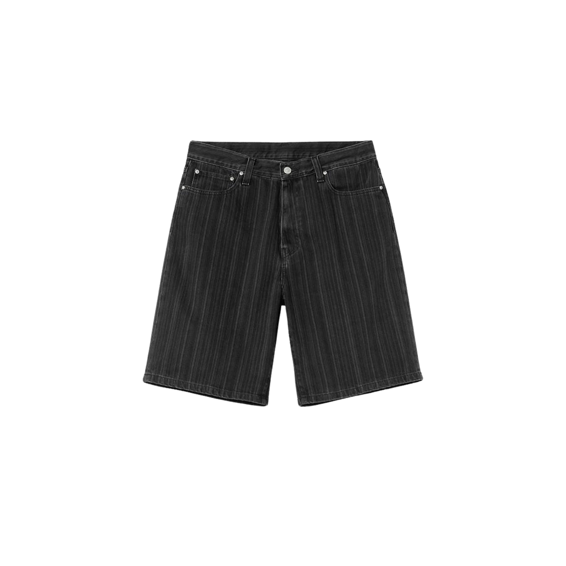 칼하트 WIP 라일란 쇼츠 라일란 스트라이프 블랙 스톤 워시드(Carhartt WIP Rylan Shorts Rylan Stripe Black Stone Washed) - 1