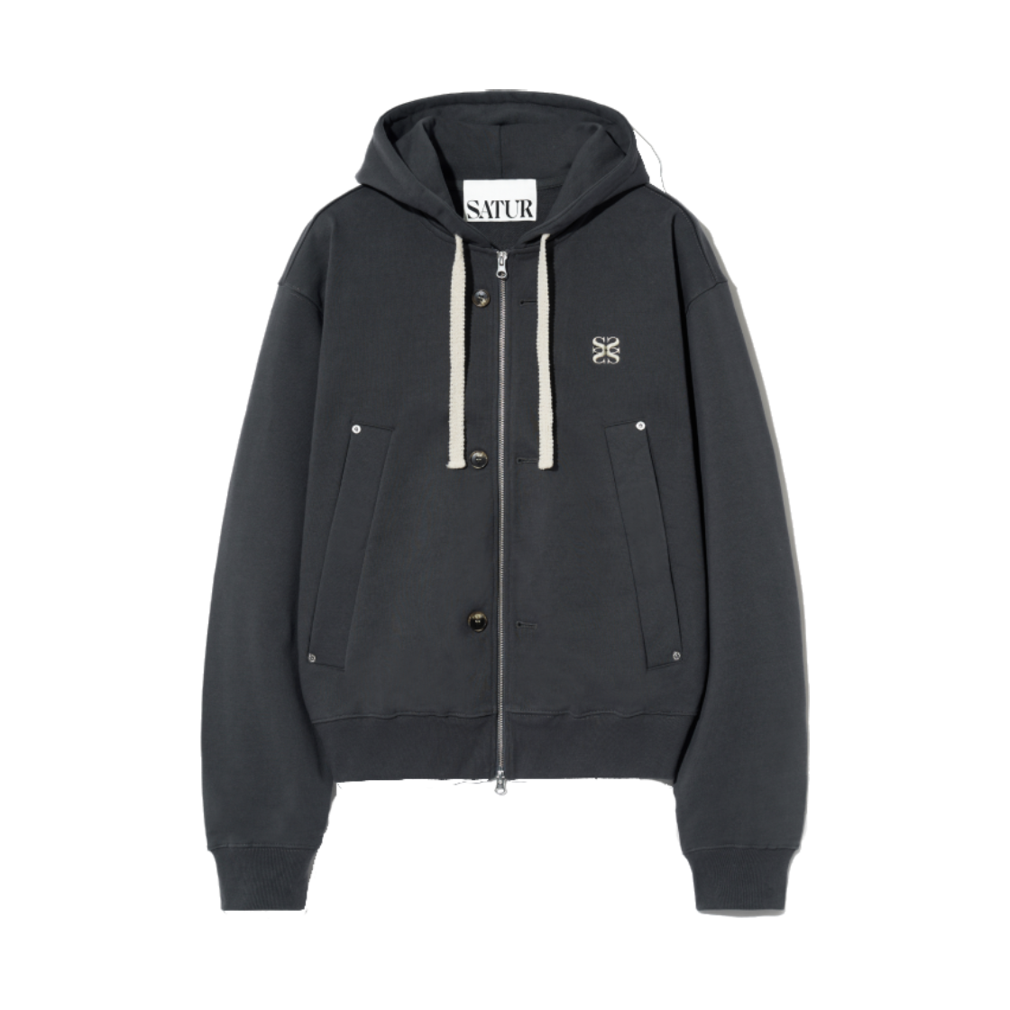 세터 테오 코튼 올 데이 후드 집업 클래식 차콜(SATUR Teo Cotton All Day Hood Zip Up Classic Charcoal)