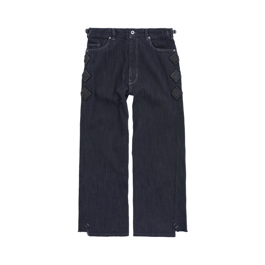 폴리테루 행크 스트라이프 스트레이트 데님 블루 차콜(Polyteru HANK Striped Straight Denim Blue Charcoal) - 1