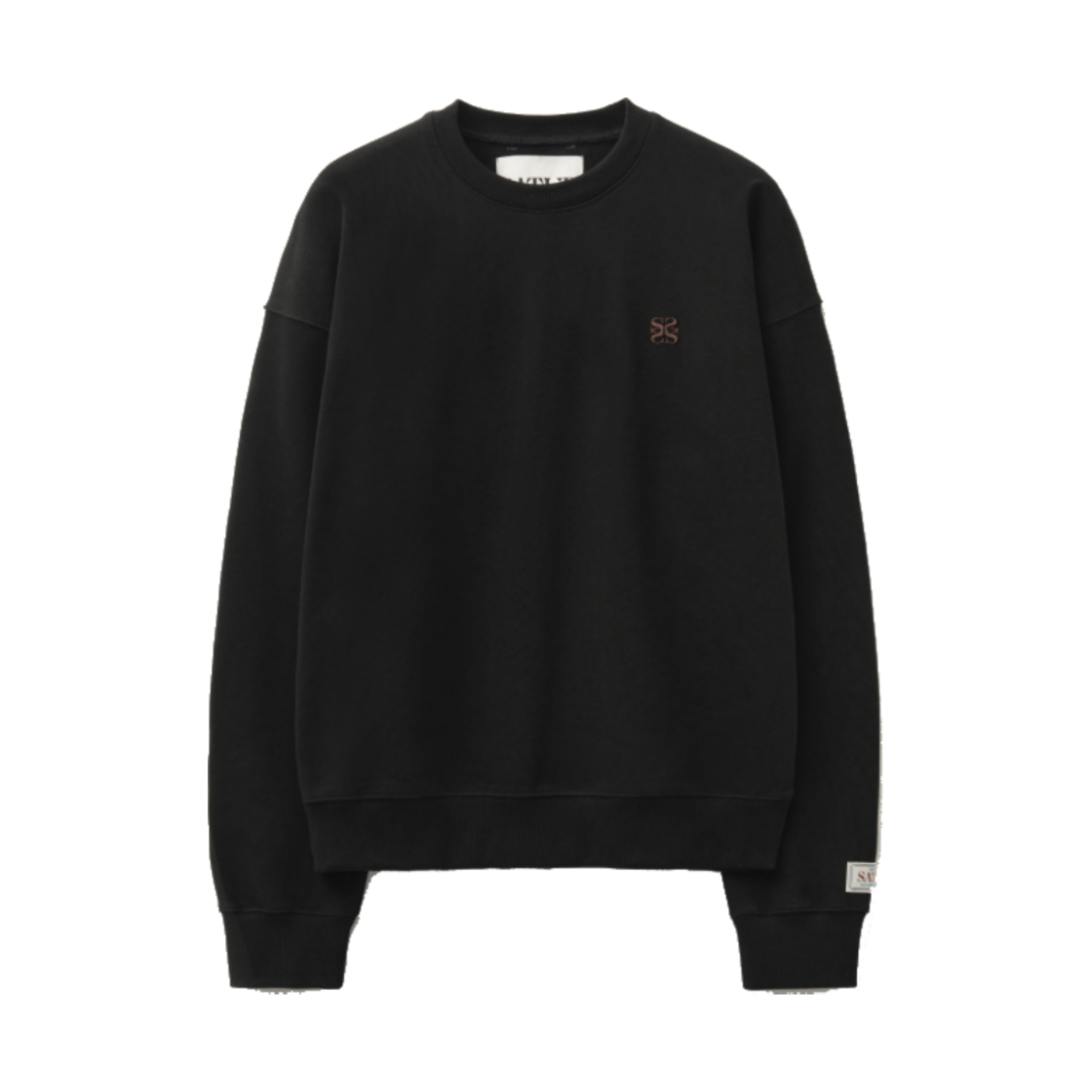 SA243MTM40AR SATUR Loren Classic Logo Basic Sweatshirt Black Brown