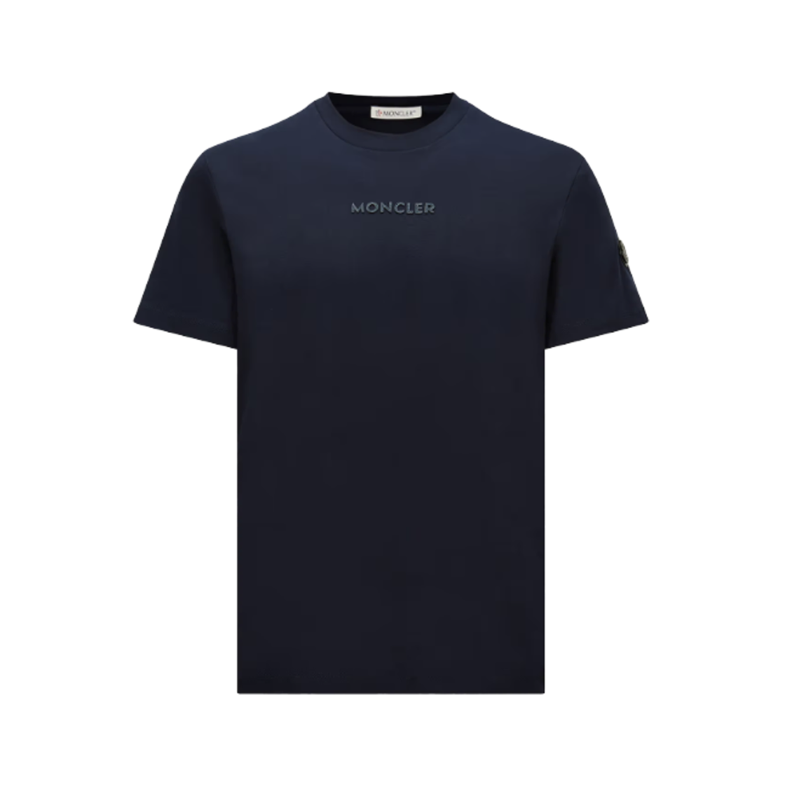 K1-091-8C00020-89AWA-742 Moncler Patch Logo Cotton T-Shirt Navy Blue - 25SS