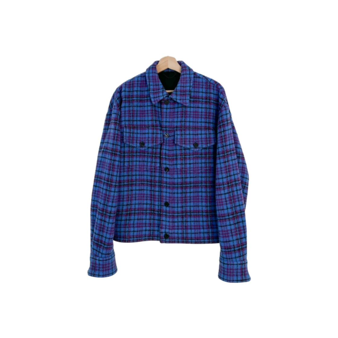 ITBLOAK9RMEL Louis Vuitton 19FW Collection Check Wool Over Blouson Jacket Blue