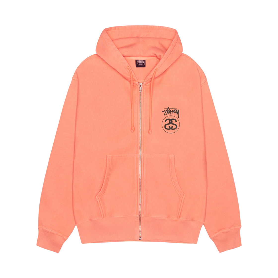 스투시 스탁 링크 집 후드 피그먼트 다이드 셔벗(Stussy Stock Link Zip Hoodie Pigment Dyed Sherbert) - 2