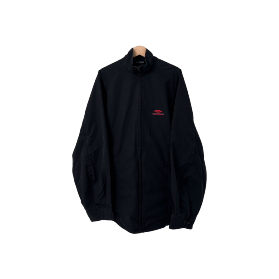 ITDNEMRPLUOT Balenciaga Mens 3B Sporty Icon Track Jacket Black Red