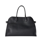 The Row Soft Margaux 15 Bag in Leather Black