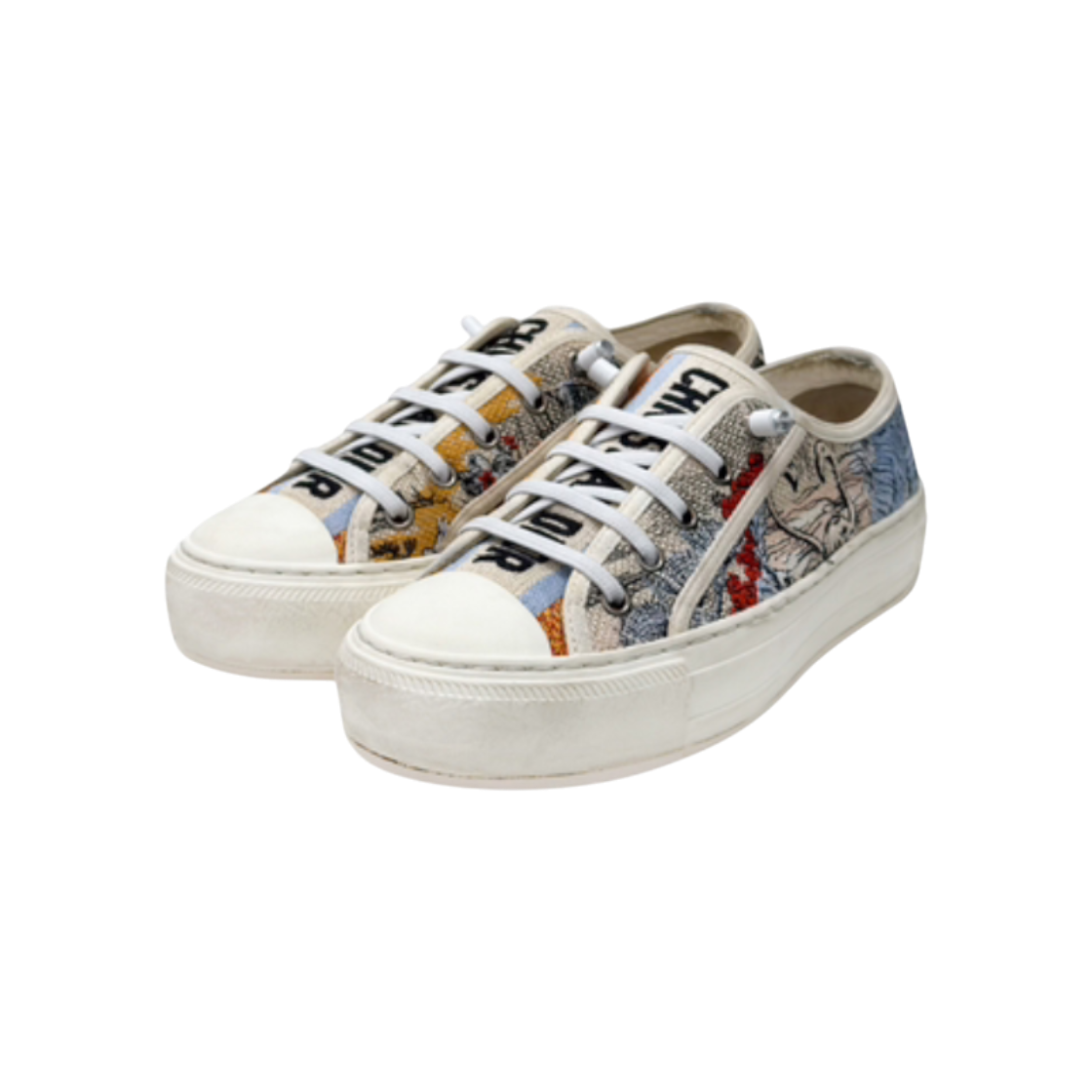 디올 워크앤디올 여성 트월드 자수 디베르 캔버스 스니커즈(Dior Walk-and-Dior Women's Twill Embroidered Diver Canvas Sneakers)