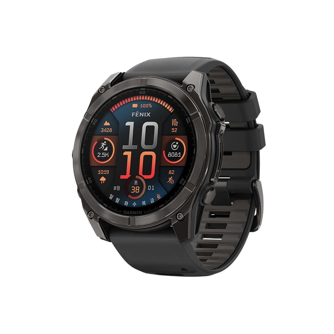 [10% 적립] 가민 피닉스 8 아몰레드 GPS 스마트워치 51mm 사파이어 카본그레이 티타늄 블랙 밴드([10% 적립] Garmin Fenix 8 AMOLED 51mm Sapphire Carbon Grey & Titanium Black)