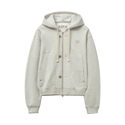 SATUR Teo Cotton All Day Hood Zip-up Melange Ivory