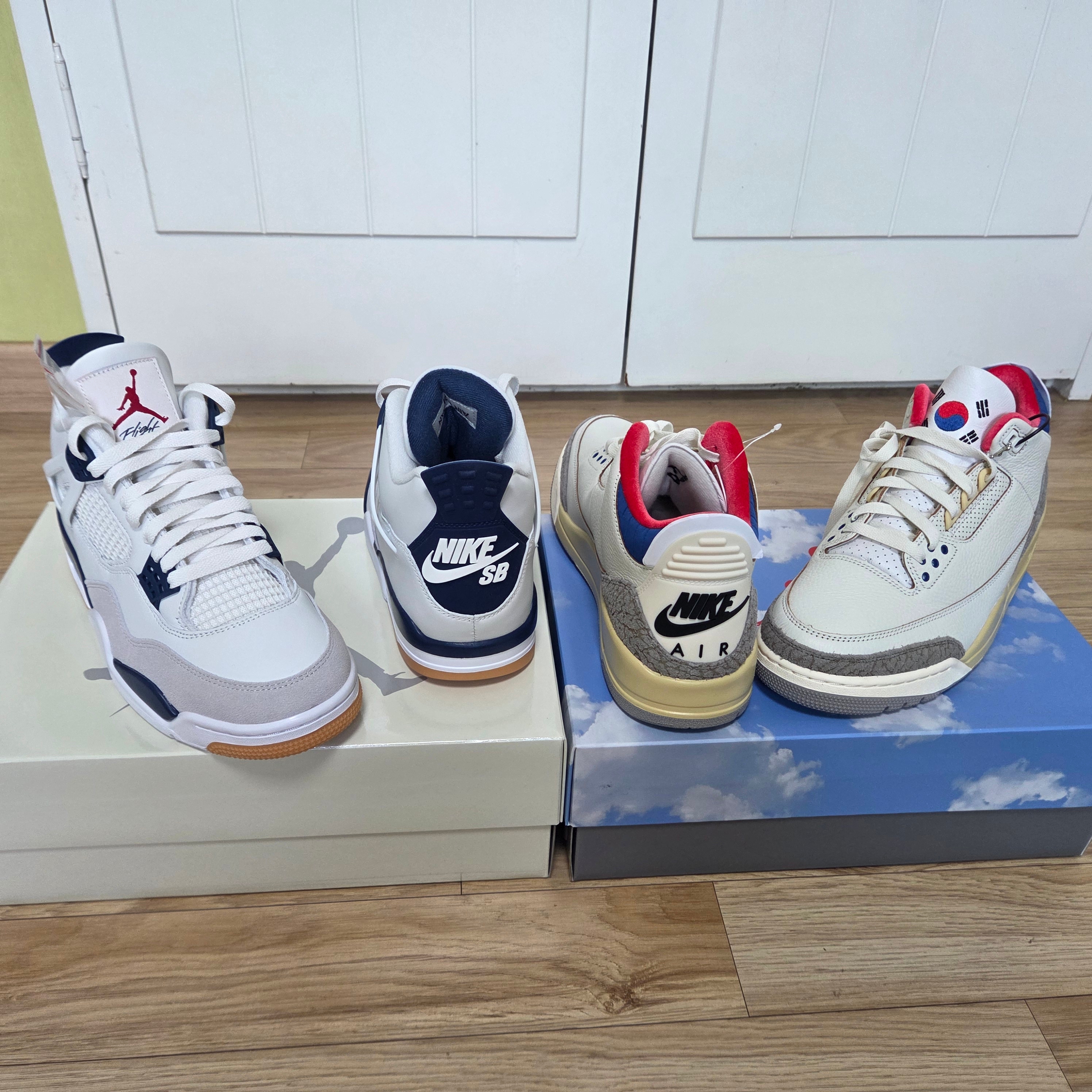 Jordan 3 Retro Seoul 2.0, Jordan 4 x Nike SB Retro SP Navy 착용 스타일 - 1