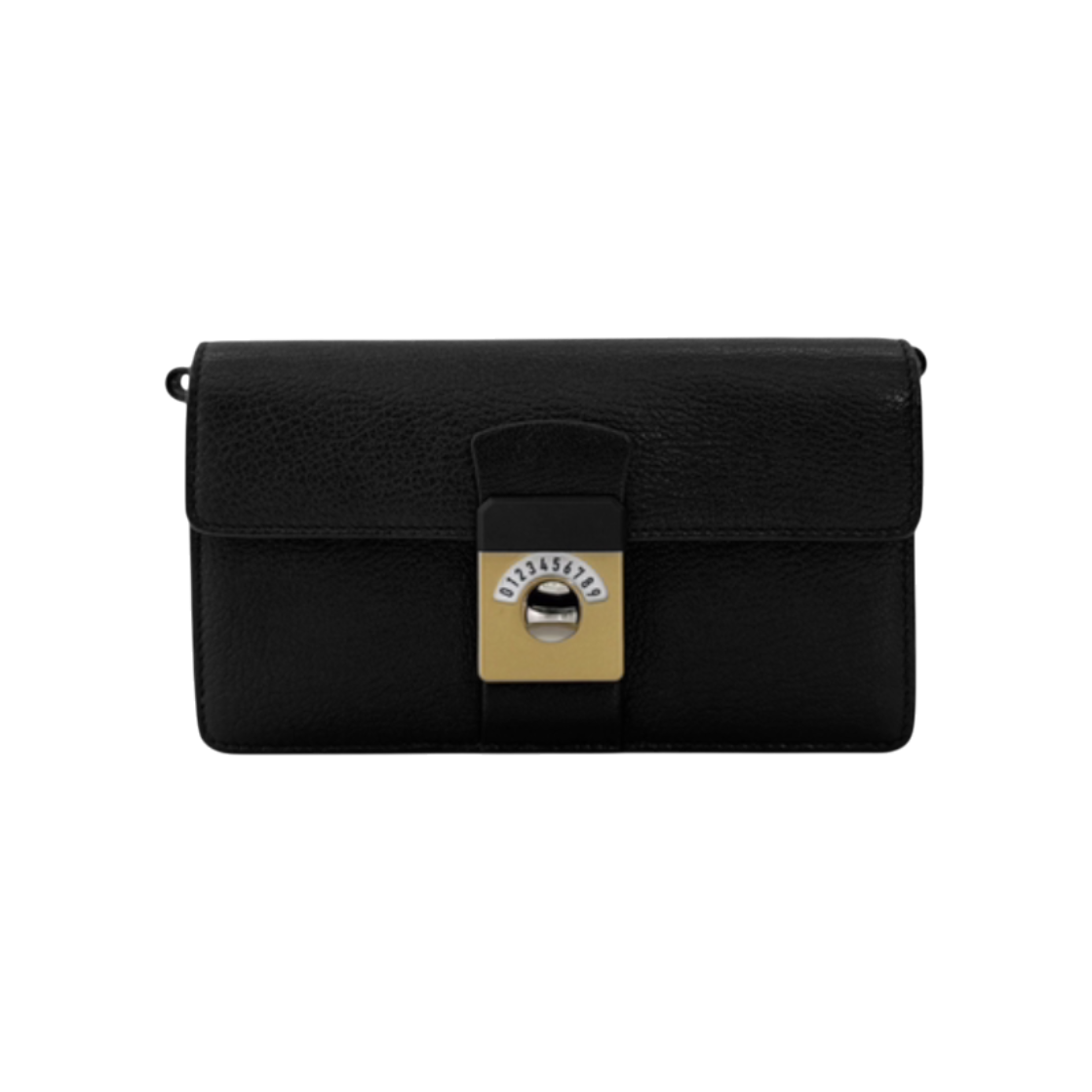 IT9UFCQJSRHA Maison Margiela Womens New Lock Horizontal Leather Stitch Crossbody Bag Black White