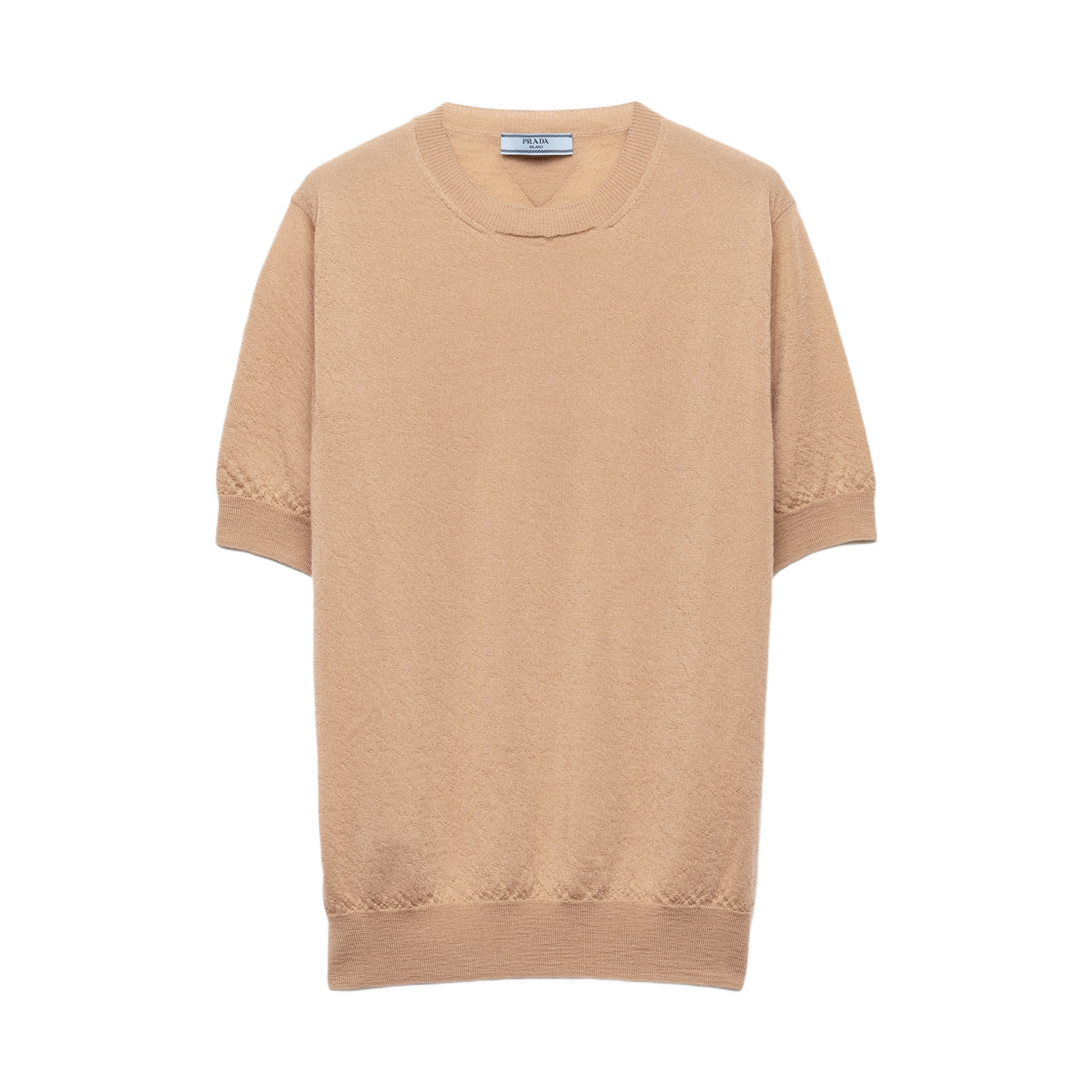 P24D2Q-17O0-F0040 (W) Prada Cashmere Crew-Neck Sweater Camel Brown