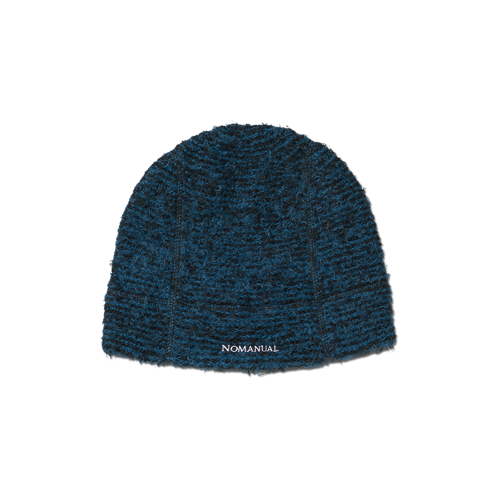 노매뉴얼 네스트 헤어리 비니 믹스드 블루(NOMANUAL Nest Hairy Beanie Mixed Blue)