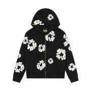 Denim Tears Cotton Wreath Zip Hoodie Black