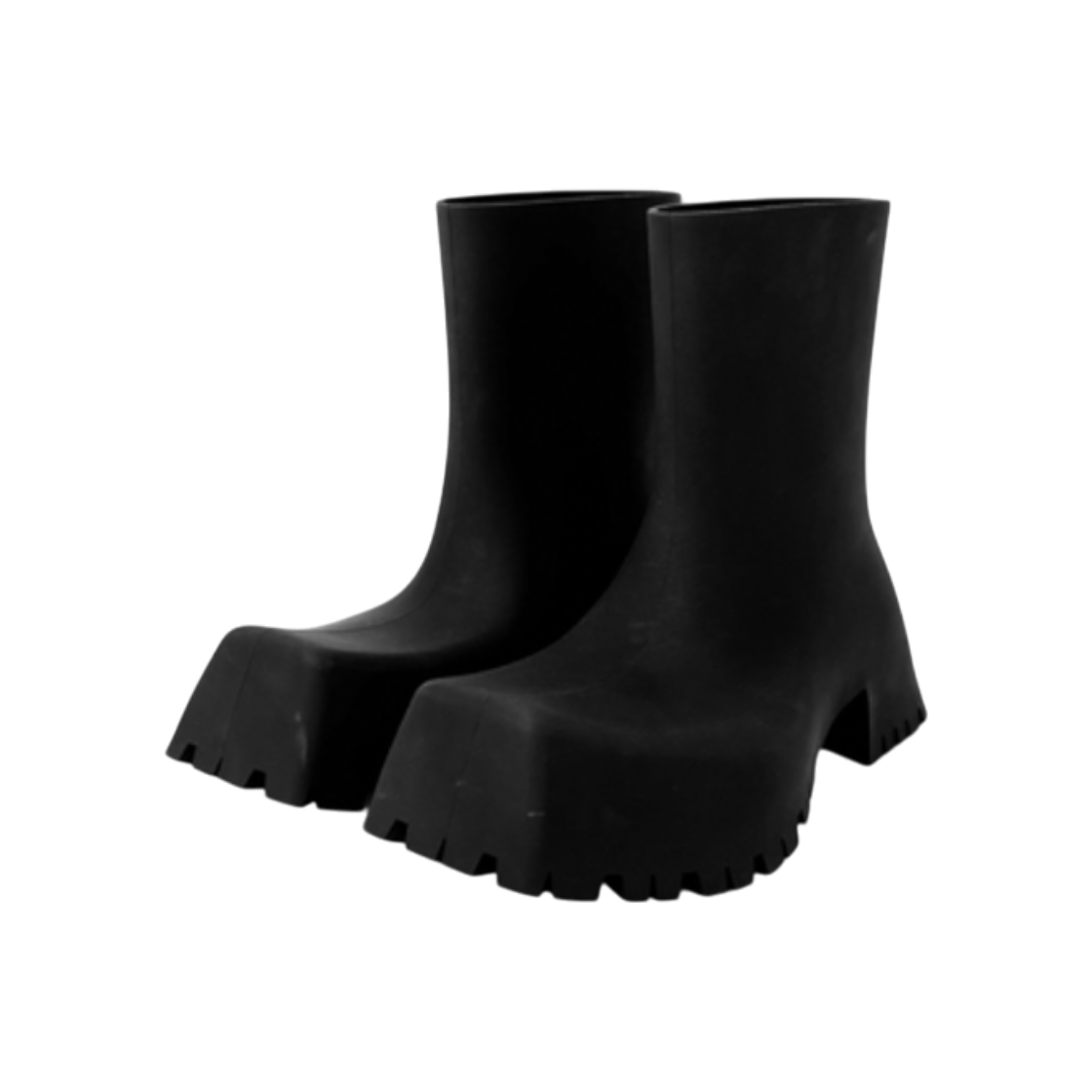 IT7OVN4FI9GH Balenciaga Women's Steroid Trooper Rubber Ankle Rain Boots Black