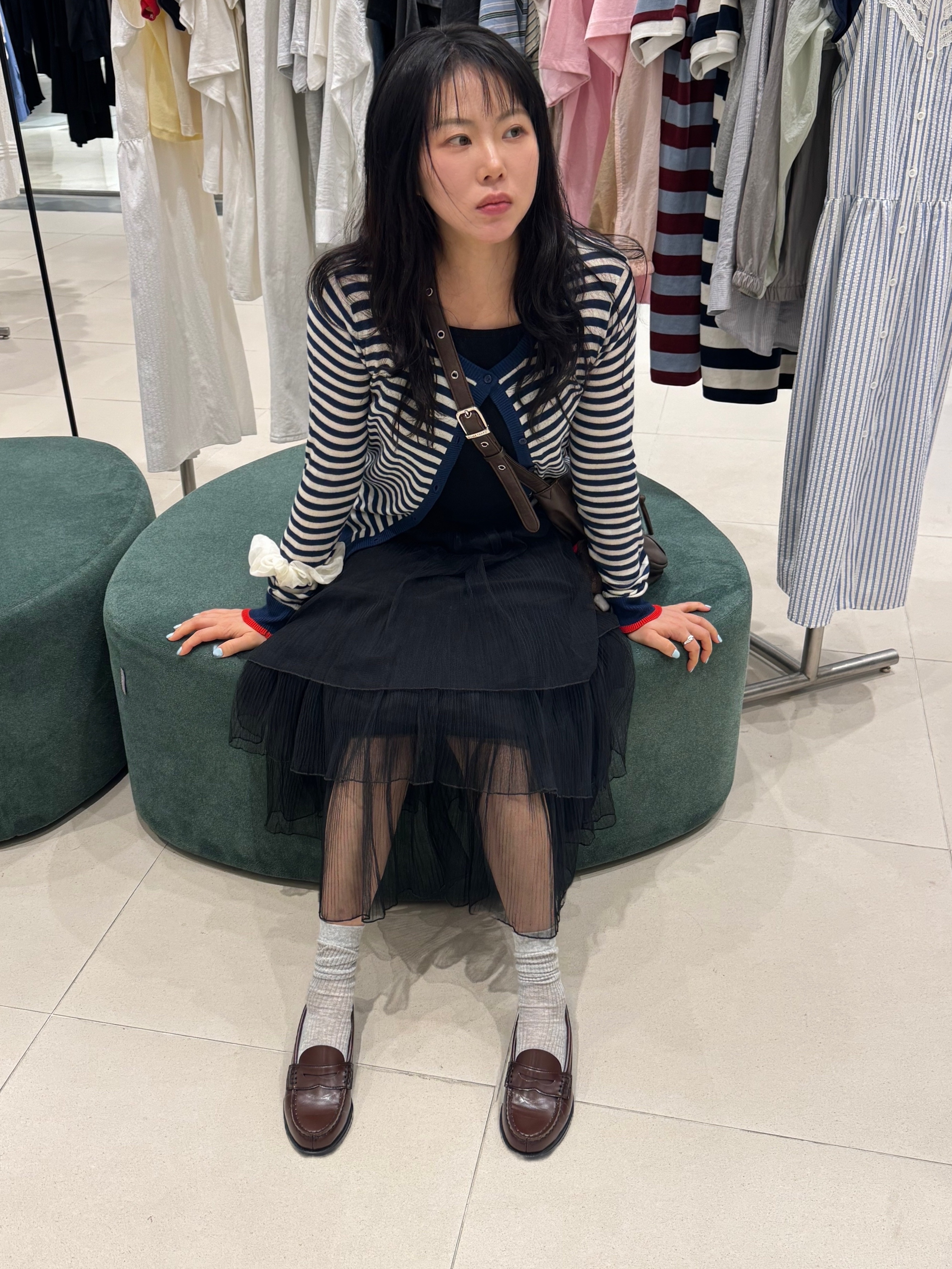 Haruta HS-4514 Penny Loafer Brown 착용 스타일 - 2