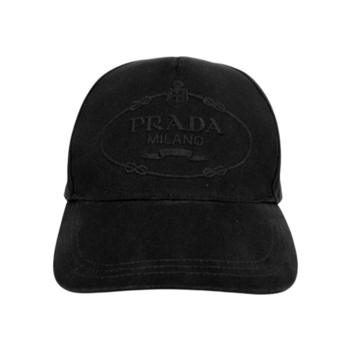 ITICQFIQOORO Prada Embroidered Logo Cotton Baseball Cap Black