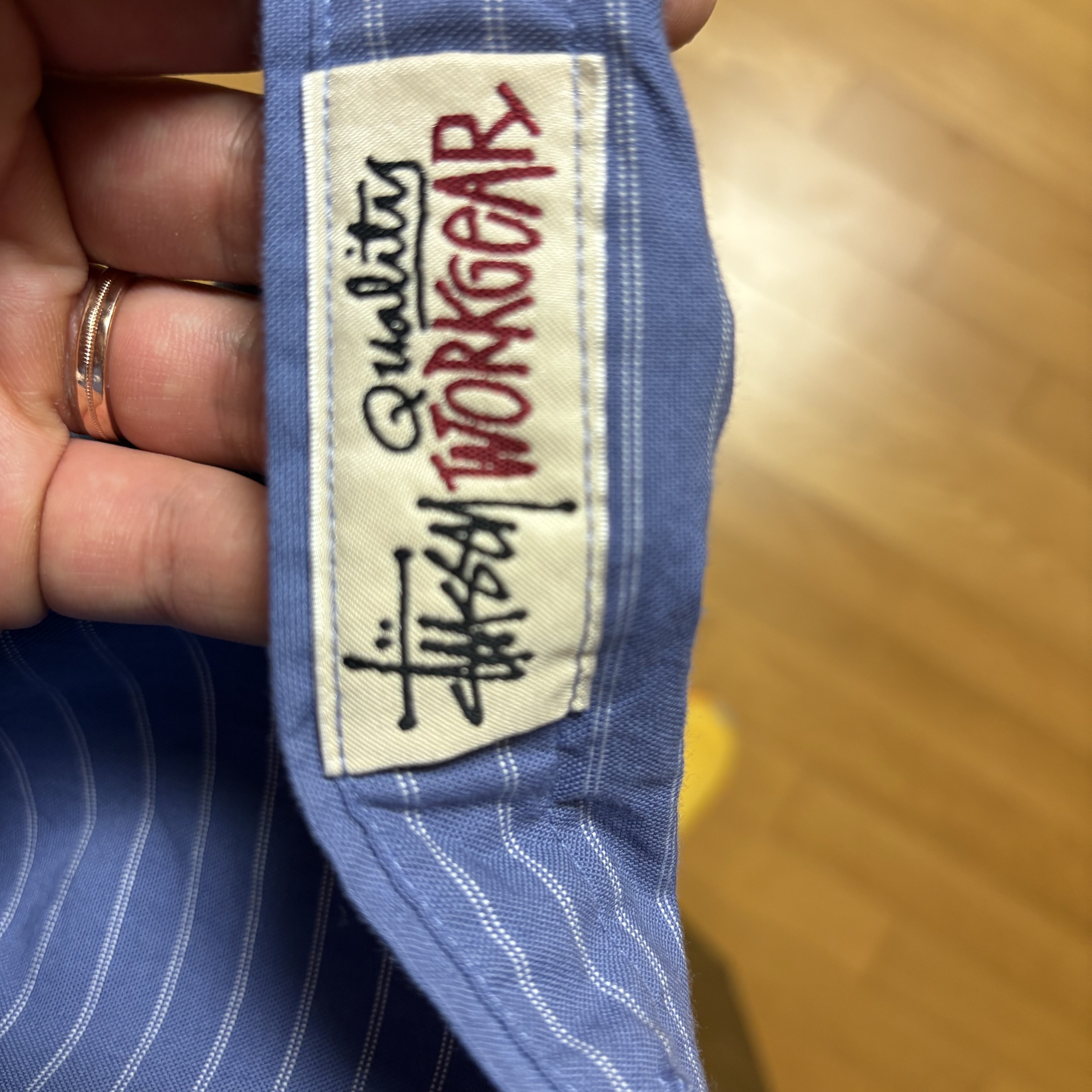 Stussy Oxford Shirt Blue Stripe 착용 스타일 - 2
