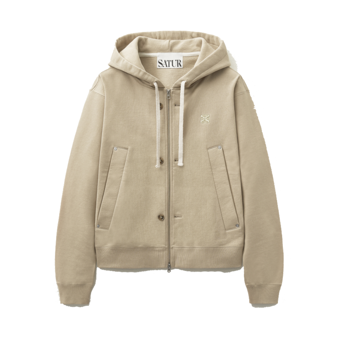 세터 테오 코튼 올 데이 후드 집업 베이지(SATUR Teo Cotton All Day Hood Zip up Beige)